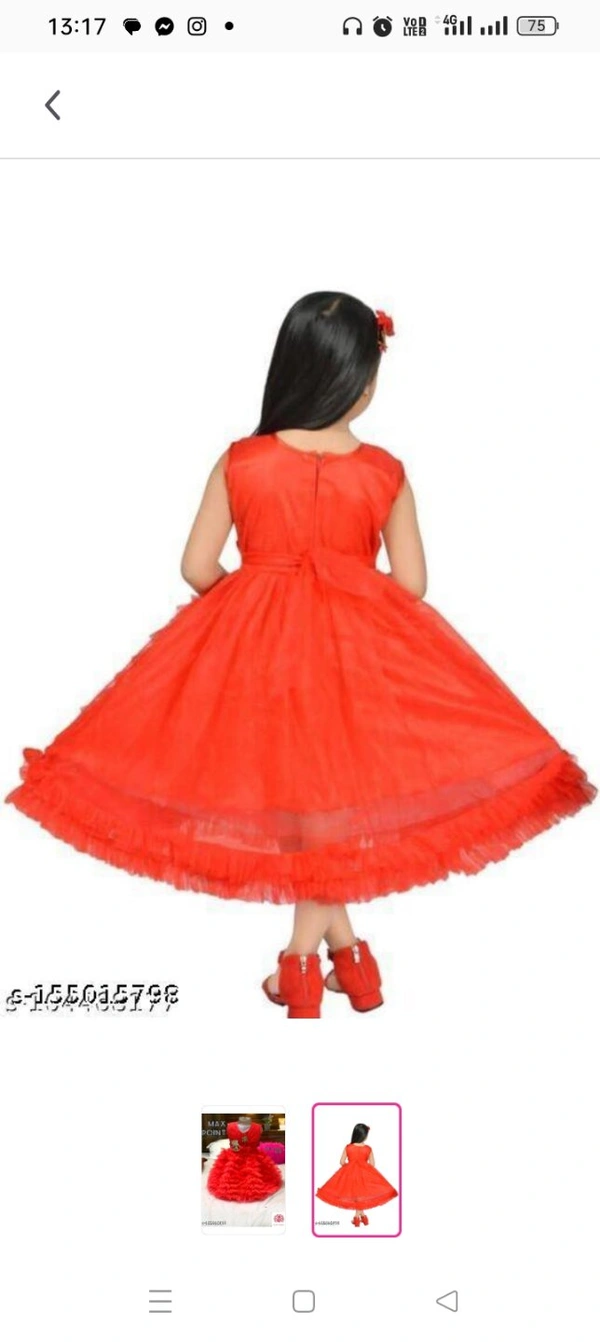 Beautiful Frocks & Dresses Fabric: Cotton BlendSleeve Length: SleevelessPattern: EmbellishedNet Quantity (N): SingleSizes:0-6 Months, 3-6 Months, 6-9 Months, 6-12 Months, 9-12 Months, 12-18 Months, 18-24 Months, 0-1 Years, 1-2 Years, 2-3 YearsThis party frock make your girl more preety and trendyCountry of Origin: India