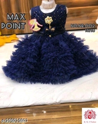 Beautiful Frocks & Dresses Fabric: Cotton BlendSleeve Length: SleevelessPattern: EmbellishedNet Quantity (N): SingleSizes:0-6 Months, 3-6 Months, 6-9 Months, 6-12 Months, 9-12 Months, 12-18 Months, 18-24 Months, 0-1 Years, 1-2 Years, 2-3 YearsThis party frock make your girl more preety and trendyCountry of Origin: India