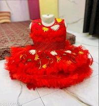 Beautiful party frockFabric: NetSleeve Length: SleevelessPattern: PrintedNet Quantity (N): SingleSizes:3-6 Months, 6-9 Months, 6-12 Months, 9-12 Months, 12-18 Months, 18-24 Months, 0-1 Years, 1-2 Years, 2-3 YearsCountry of Origin: India