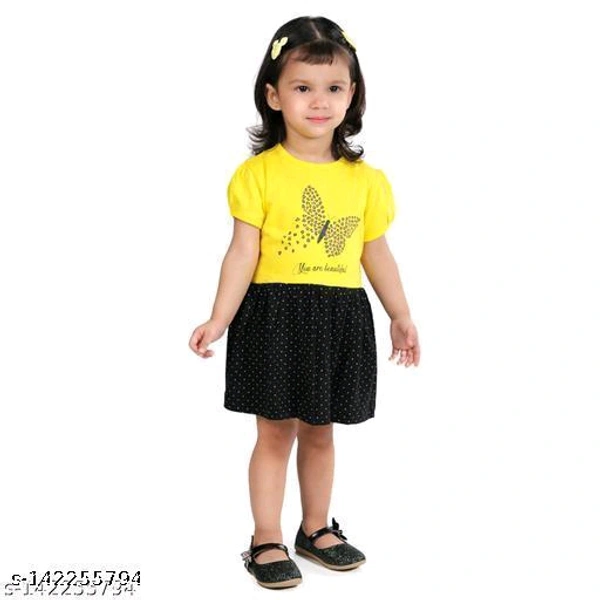 Bilyball Kids Girls/Baby Girls Stylish Cotton Navy Moon Dress/Frock (Pack of 1)Fabric: CottonSleeve Length: Short SleevesPattern: PrintedNet Quantity (N): SingleSizes:6-9 Months, 9-12 Months, 12-18 Months, 18-24 Months, 2-3 Years, 3-4 Years, 4-5 YearsA comfortable Kids Drees  to add to your lounge we