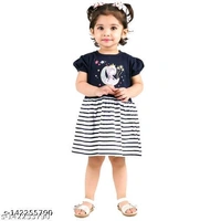 Bilyball Kids Girls/Baby Girls Stylish Cotton Navy Moon Dress/Frock (Pack of 1)Fabric: CottonSleeve Length: Short SleevesPattern: PrintedNet Quantity (N): SingleSizes:6-9 Months, 9-12 Months, 12-18 Months, 18-24 Months, 2-3 Years, 3-4 Years, 4-5 YearsA comfortable Kids Drees  to add to your lounge we