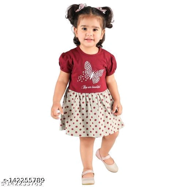 Bilyball Kids Girls/Baby Girls Stylish Cotton Navy Moon Dress/Frock (Pack of 1)Fabric: CottonSleeve Length: Short SleevesPattern: PrintedNet Quantity (N): SingleSizes:6-9 Months, 9-12 Months, 12-18 Months, 18-24 Months, 2-3 Years, 3-4 Years, 4-5 YearsA comfortable Kids Drees  to add to your lounge we