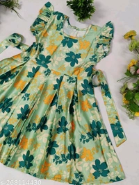  New stylish Green floral Baby Girls Dress/FrocksFabric: SatinSleeve Length: Short SleevesPattern: PrintedNet Quantity (N): SingleSizes:0-6 Months, 6-9 Months, 6-12 Months, 9-12 Months, 12-18 Months, 18-24 Months, 0-1 Years, 1-2 Years, 2-3 Years, 3-4 Years, 4-5 Years, 5-6 Years, 6-7 Years, 7-8 Years, 8-9 YearsThese designs are prin