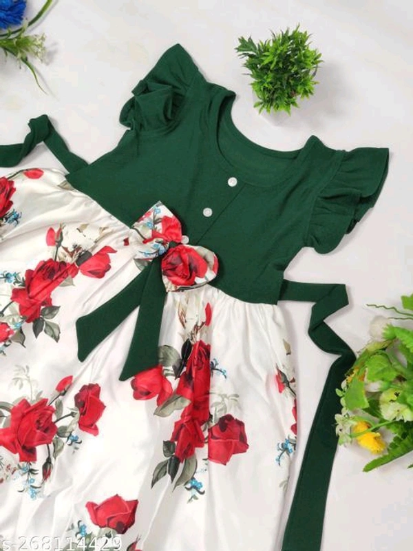  New stylish Green floral Baby Girls Dress/FrocksFabric: SatinSleeve Length: Short SleevesPattern: PrintedNet Quantity (N): SingleSizes:0-6 Months, 6-9 Months, 6-12 Months, 9-12 Months, 12-18 Months, 18-24 Months, 0-1 Years, 1-2 Years, 2-3 Years, 3-4 Years, 4-5 Years, 5-6 Years, 6-7 Years, 7-8 Years, 8-9 YearsThese designs are prin