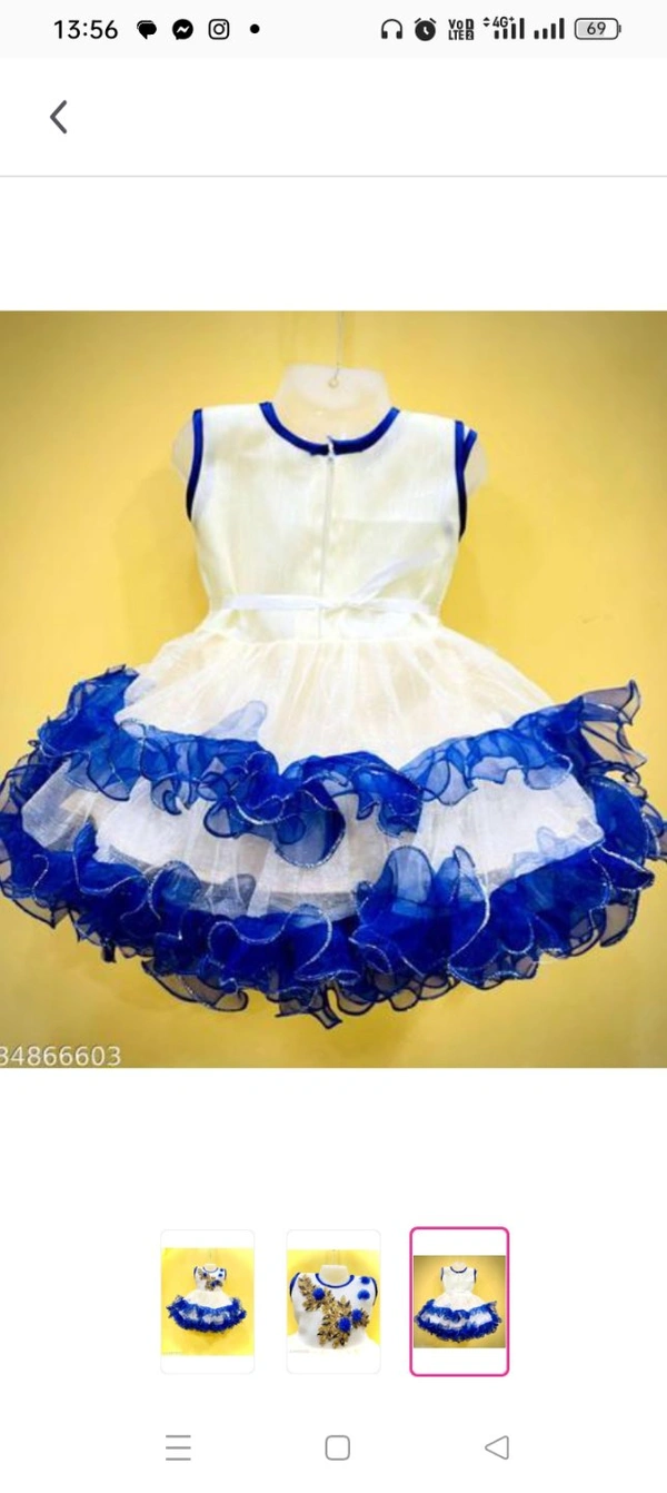 Beautiful baby girl dressFabric: NetSleeve Length: SleevelessPattern: EmbellishedNet Quantity (N): SingleSizes:3-6 Months, 6-9 Months, 6-12 Months, 9-12 Months, 12-18 Months, 18-24 Months, 1-2 Years, 2-3 YearsCountry of Origin: India