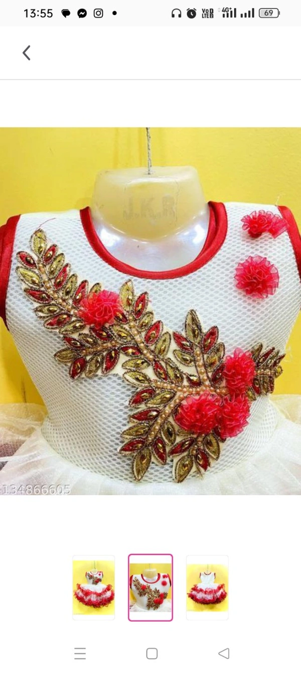 Beautiful baby girl dressFabric: NetSleeve Length: SleevelessPattern: EmbellishedNet Quantity (N): SingleSizes:3-6 Months, 6-9 Months, 6-12 Months, 9-12 Months, 12-18 Months, 18-24 Months, 1-2 Years, 2-3 YearsCountry of Origin: India