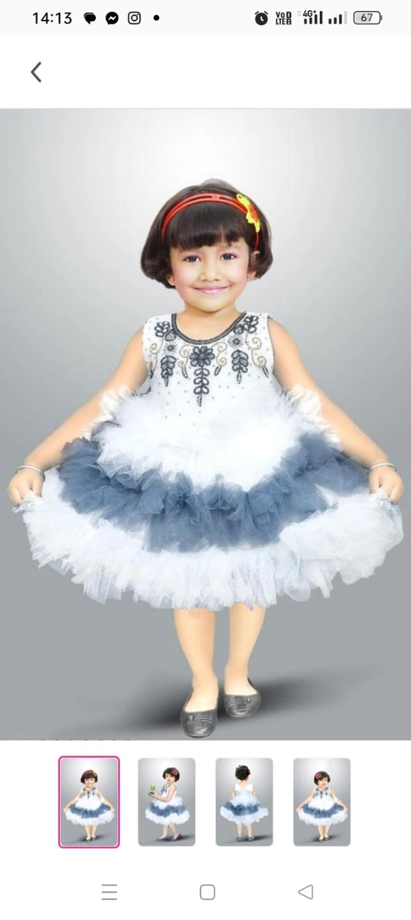 Modern Kids Western Dress WhiteFabric: NetSleeve Length: SleevelessPattern: EmbroideredNet Quantity (N): SingleSizes:6-12 Months (Length Size: 20 in) 12-18 Months (Length Size: 21 in) 18-24 Months (Length Size: 22 in) 2-3 Years (Length Size: 23 in) Kalpana Collection presents a beautiful White coloured frock. Suitable for western and party wear.Country of Origi