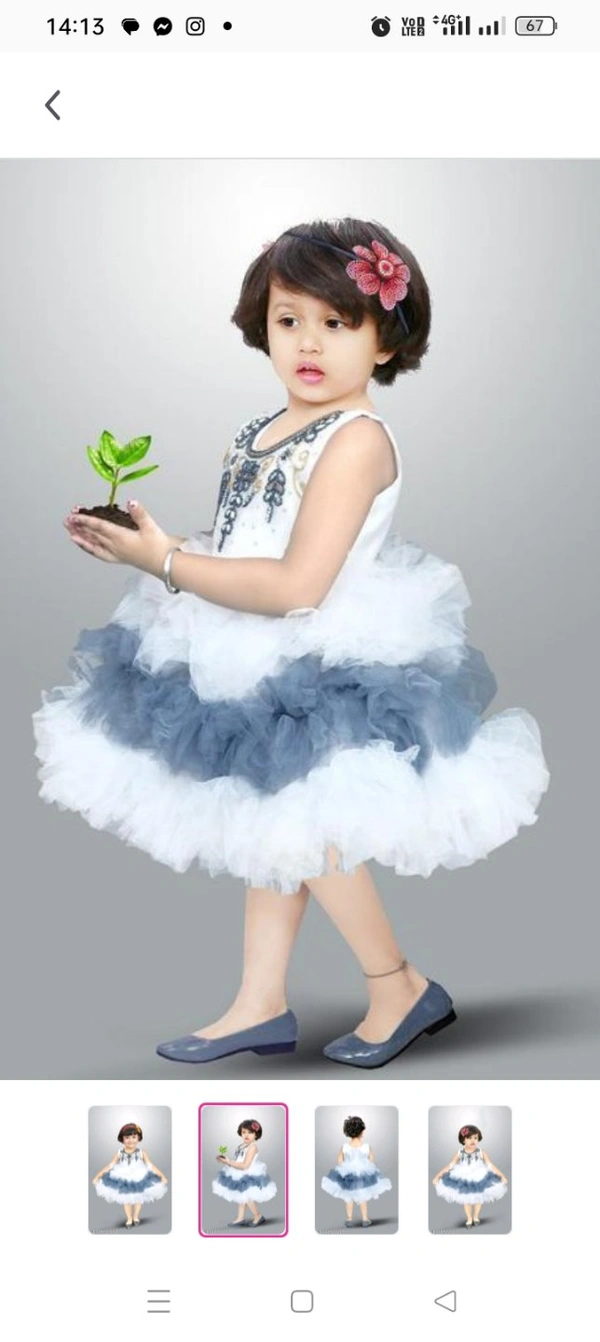 Modern Kids Western Dress WhiteFabric: NetSleeve Length: SleevelessPattern: EmbroideredNet Quantity (N): SingleSizes:6-12 Months (Length Size: 20 in) 12-18 Months (Length Size: 21 in) 18-24 Months (Length Size: 22 in) 2-3 Years (Length Size: 23 in) Kalpana Collection presents a beautiful White coloured frock. Suitable for western and party wear.Country of Origi