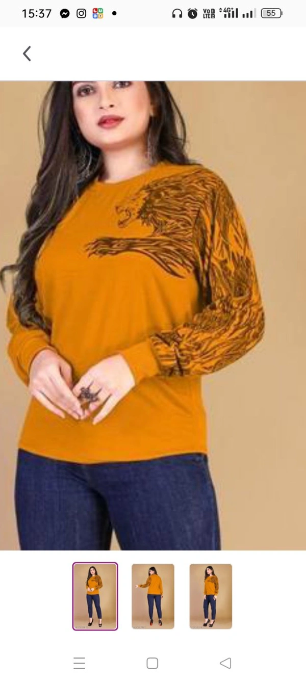 Modern Women Tshirts *Fabric: CottonSleeve Length: Long SleevesPattern: PrintedNet Quantity (N): 1Sizes:M L XL XXL 