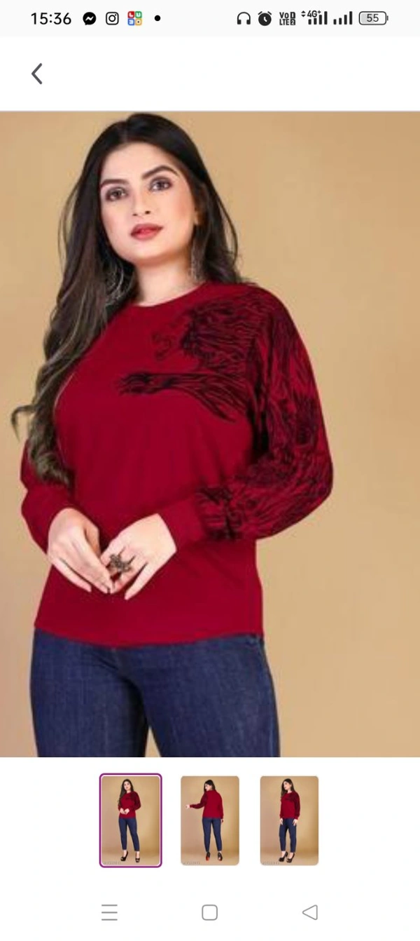 Modern Women Tshirts *Fabric: CottonSleeve Length: Long SleevesPattern: PrintedNet Quantity (N): 1Sizes:M L XL XXL 