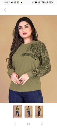 Modern Women Tshirts *Fabric: CottonSleeve Length: Long SleevesPattern: PrintedNet Quantity (N): 1Sizes:M L XL XXL 