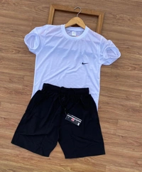 *Very Premium Quality Cotton  Tshirt & Ns lycra shorts M to XXL Artical**Brand Nike**Cotton Tshirt with Ns Shorts**Premium Quality**Next to original Showroom Artical* *T shirt Soft  cotton Fabric**Regular & Comfort Fit**Size -M38,L40,XL42,XXL44  free ship**Full Stock guys*