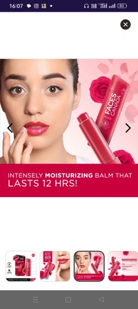 Faces Canada Color Balm | 12Hr Moisture For Dry, Chapped Lips | Vitamin E | Spf 15| Rose Petal Rose 03 (4.5 G) 