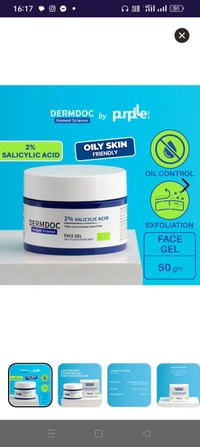 DermDoc by Purplle 2% Salicylic Acid Anti Acne Face Gel (50 g) | salicylic acid gel | cleansing salicylic acid | face gel cream | face gel for oily skin 