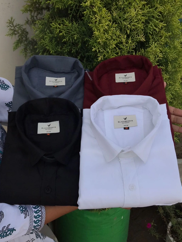 *Premium. Quality Plain 100% Cotton Blackberrys Shirt Artical**BRAND:- BLACKBERRYS**Latest Showroom Article**Premium Quality Shirts**Very Soft & Comfort Feel**4 Colours**Full Sleeves*Size : *M38 L40 XL42 XXL44**Price : 💫 **Shipping Free ✌**Full Stock**350 Pcs Available in stock**See Video For Quality*Best Quality Guranteed