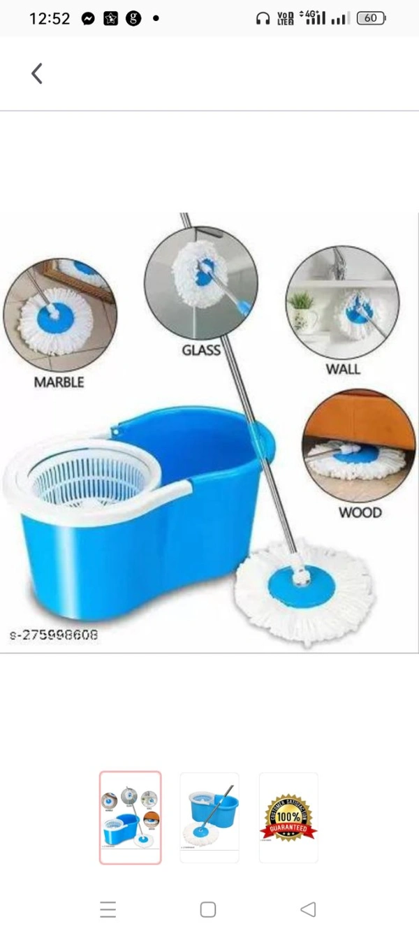 Majron Magic Spin Mop 360Â° 1 refills Wet & Dry MopName: Majron Magic Spin Mop 360Â° 1 refills Wet & Dry MopMaterial: PlasticType: Bucket MopsAdd Ons: BucketProduct Breadth: 13.5 CmProduct Height: 11.5 CmProduct Length: 10 CmNet Quantity (N): Pack Of 1Country of Origin: India