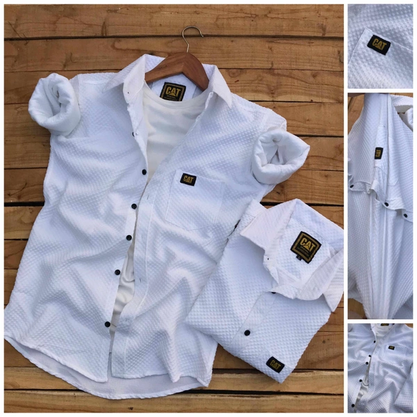 *Very very Premium Quality Self Designer Stretchable Shirts*🥰🥰🥰🥰🥰🥰🥰*Brand - CAT**Full Sleeves self Designer Stretchable shirts**3 Ultimate COLOURS**NEXT TO ORIGINAL Showroom Artical**Self design desinger article**100% Original Soft Cotton  Fabric**Take for Personal use* SIZE *M38: L40: XL42: XXL44* Free Ship/-* *Full Stock
