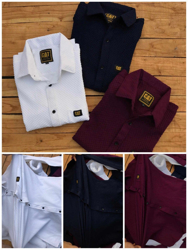 *Very very Premium Quality Self Designer Stretchable Shirts*🥰🥰🥰🥰🥰🥰🥰*Brand - CAT**Full Sleeves self Designer Stretchable shirts**3 Ultimate COLOURS**NEXT TO ORIGINAL Showroom Artical**Self design desinger article**100% Original Soft Cotton  Fabric**Take for Personal use* SIZE *M38: L40: XL42: XXL44* Free Ship/-* *Full Stock