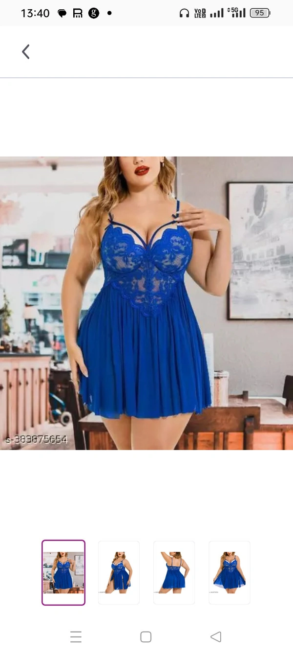 BABYDOLL NIGHTDRESSES HONEYMOON DRESSES BABYDOLL WOMAN NIGHTYName: BABYDOLL NIGHTDRESSES HONEYMOON DRESSES BABYDOLL WOMAN NIGHTYFabric: NylonPattern: Self-DesignNet Quantity (N): 1Sizes: XS (Bust Size: 30 in, Length Size: 10 in) S (Bust Size: 32 in, Length Size: 12 in) M (Bust Size: 34 in, Length Size: 14 in) L (Bust Size: 36 in, Length Size: 16 in) XL (Bust Size: 38 in, Length Siz