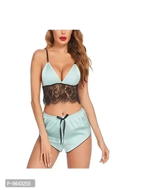 Women Babydoll Night Dress/Top Shorts SetWomen Babydoll Night Dress/Top Shorts Set*Fabric*: Satin Type*: Lace Baby Dolls Bust*: Variable Waist *: Variable⚡⚡ Hurry, 2 units available only