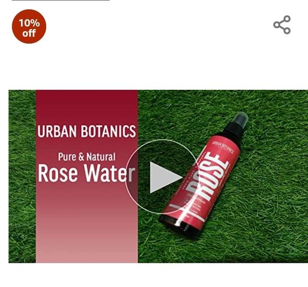 Urban Bonatic  UrbanBotanics® Pure & Natural Rose Water/Skin Toner - 200ml - Steam Distilled - Gulab Jal - Organic - Chemical Free