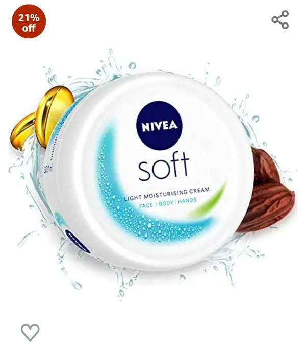 Nivia Store NIVEA Soft Light Moisturizer for Face, Hand & Body, Non-Sticky Cream with Vitamin E & Jojoba Oil, 500 