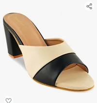Shoeshion Women's Block Pump Heel Slip On, Open Toe, Synthetic Material, Rubber Sole Sandal For Office, Party and Occasions. - 5.6.7.8
