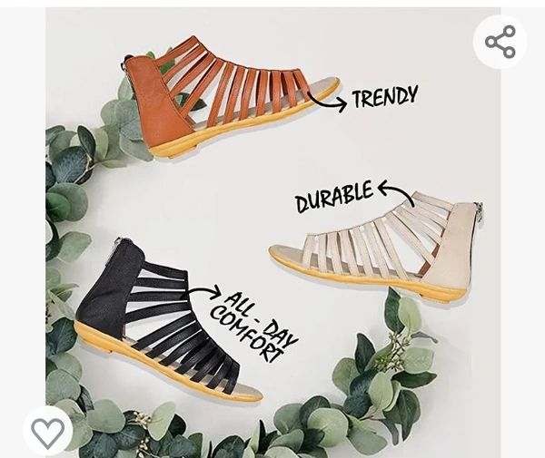 TRASE Women's Fashion Sandals | Flat Gladiator Sandal With Zip Closure for Girls | Trendy & Comfortable for all Formal & Casual Occassions - 5.6.7.8