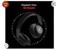 boAt Rockerz 450 Bluetooth On Ear Headphones with Mic, Upto 15 Hours Playback, 40MM Drivers, Padded Ear Cushions, Integrated Controls and Dual Modes(Luscious Black)Amazon'sChoicefor "boat headphones"