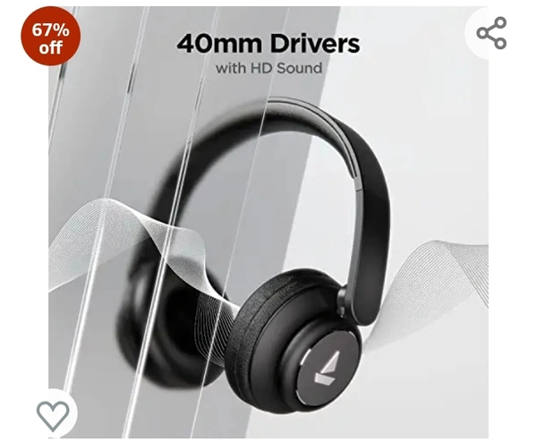 boAt Rockerz 450 Bluetooth On Ear Headphones with Mic, Upto 15 Hours Playback, 40MM Drivers, Padded Ear Cushions, Integrated Controls and Dual Modes(Luscious Black)Amazon'sChoicefor "boat headphones"