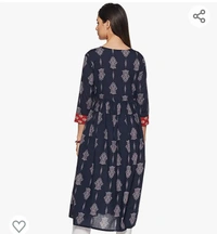 FRILLE Women's Cotton Block Print Kurta - M. L. XL. XXL