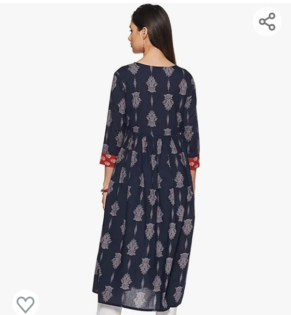 FRILLE Women's Cotton Block Print Kurta - M. L. XL. XXL
