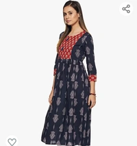 FRILLE Women's Cotton Block Print Kurta - M. L. XL. XXL