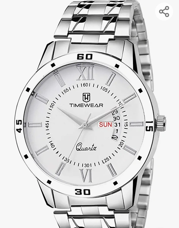 TIMEWEAR Analogue Day Date functioning Stainless Steel Men's Watch (Silver Band)