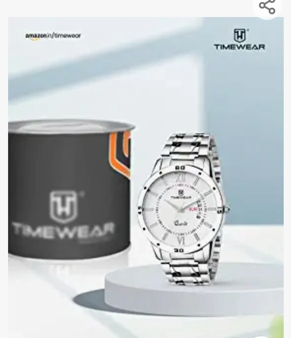 TIMEWEAR Analogue Day Date functioning Stainless Steel Men's Watch (Silver Band)