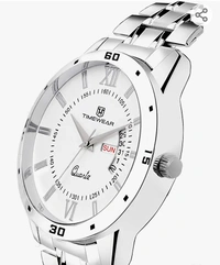 TIMEWEAR Analogue Day Date functioning Stainless Steel Men's Watch (Silver Band)