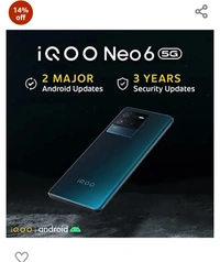 iQOO Neo 6 5G (Dark Nova, 8GB RAM, 128GB Storage) | Snapdragon® 870 5G | 80W FlashCharge