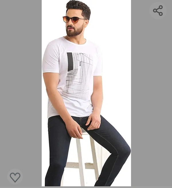 Dagcros Men's Half Sleeve Printed Round Neck Tshirt