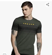 Maniac Men's Printed Halfsleeve Round Neck Olive Cotton Tshirt