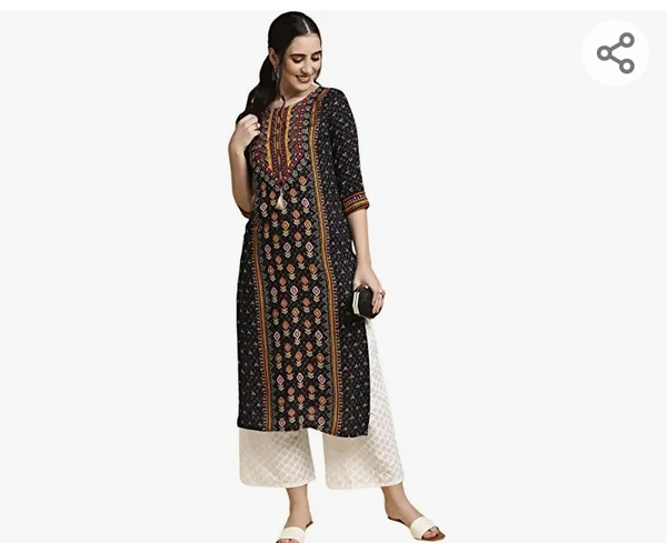 anubhutee Women's Rayon Printed Kurta Set with Palazzo - L. M. XL. XXL