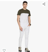 Lee White Colorblock Regular Fit Tshirt