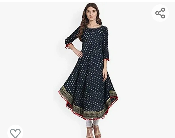Amarya Women  Amayra Women's Cotton Anarkali Kurti - M. L. XL. XXL