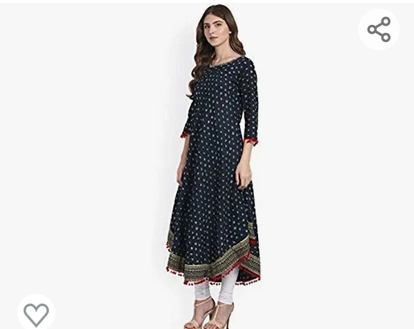 Amarya Women  Amayra Women's Cotton Anarkali Kurti - M. L. XL. XXL
