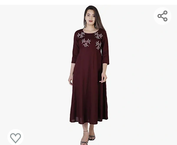 Cotton wala Women  Cottonwalas Women's Rayon Anarkali Ankle Length Formal Dress - M. L. XL. XXL