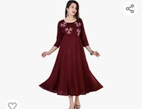 Cotton wala Women  Cottonwalas Women's Rayon Anarkali Ankle Length Formal Dress - M. L. XL. XXL