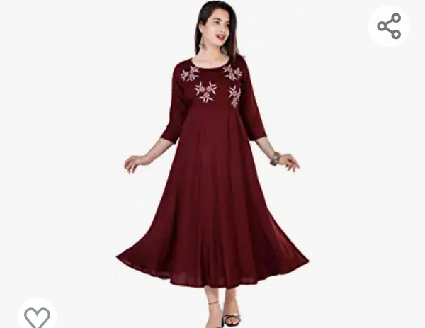 Cotton wala Women  Cottonwalas Women's Rayon Anarkali Ankle Length Formal Dress - M. L. XL. XXL