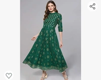 Idala Gold idaLia Gold Print Anarkali Kurta - M. L. XL. XXL