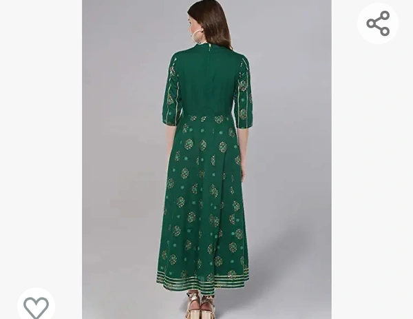 Idala Gold idaLia Gold Print Anarkali Kurta - M. L. XL. XXL