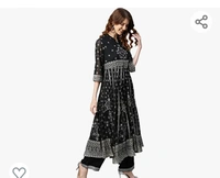 idaLia Gold Print Anarkali Kurta - M. L. XL. XXL