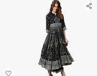 idaLia Gold Print Anarkali Kurta - M. L. XL. XXL
